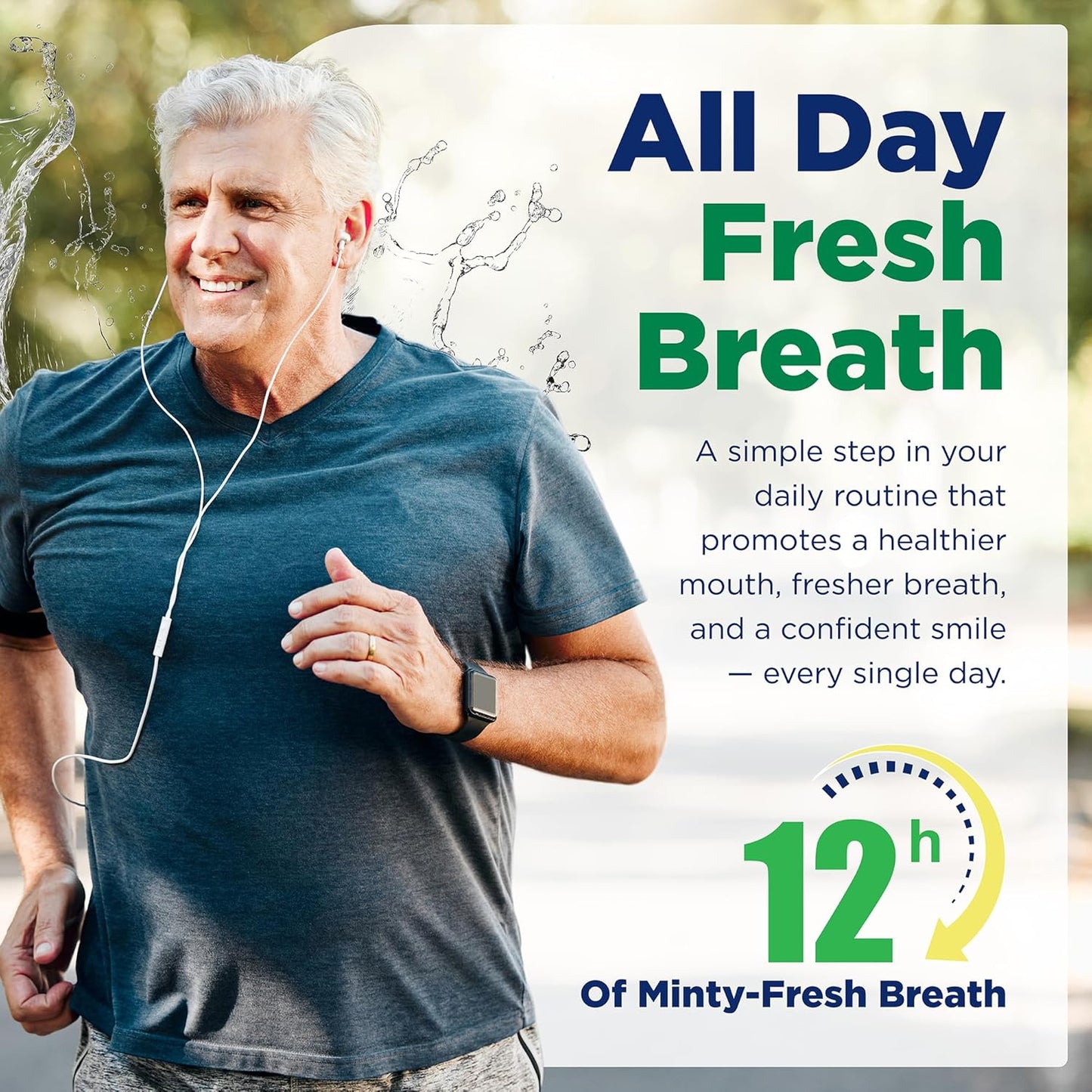 Prevention Daily Care Alcohol-Free Mouthwash, Hydrogen Peroxide Teeth Whitening with Soothing Fresh Mint for Bad Breath Treatment, Fluoride-Free Gum Care Oral Mouth Rinse 16 oz 4 Pack