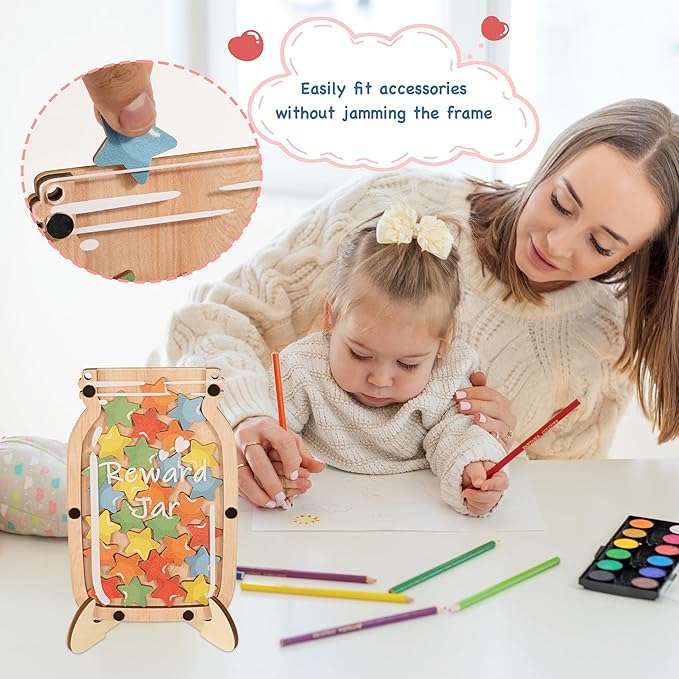 Personalized Stars Reward Jar Magnetic Reward Jar, Classroom Reward Jar for Kids, Jar Reward System Behavior Chart for Kids Incentive Chart for Classroom (Star)