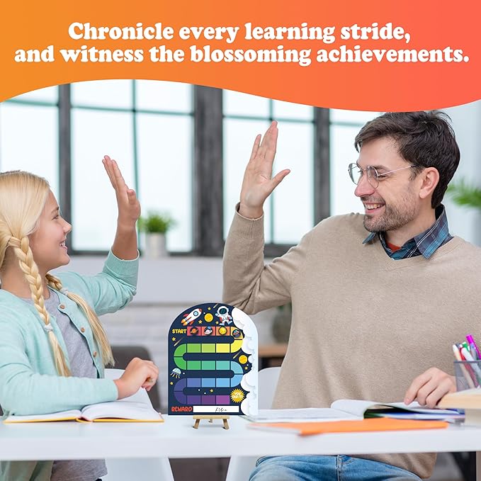 Space Theme Wooden Reward Chart, Behavior Reward Charts, Incentive Responsibility Chart for Girls Kids Toddlers Chore Homework Good Habits Assignments Attendance, 10