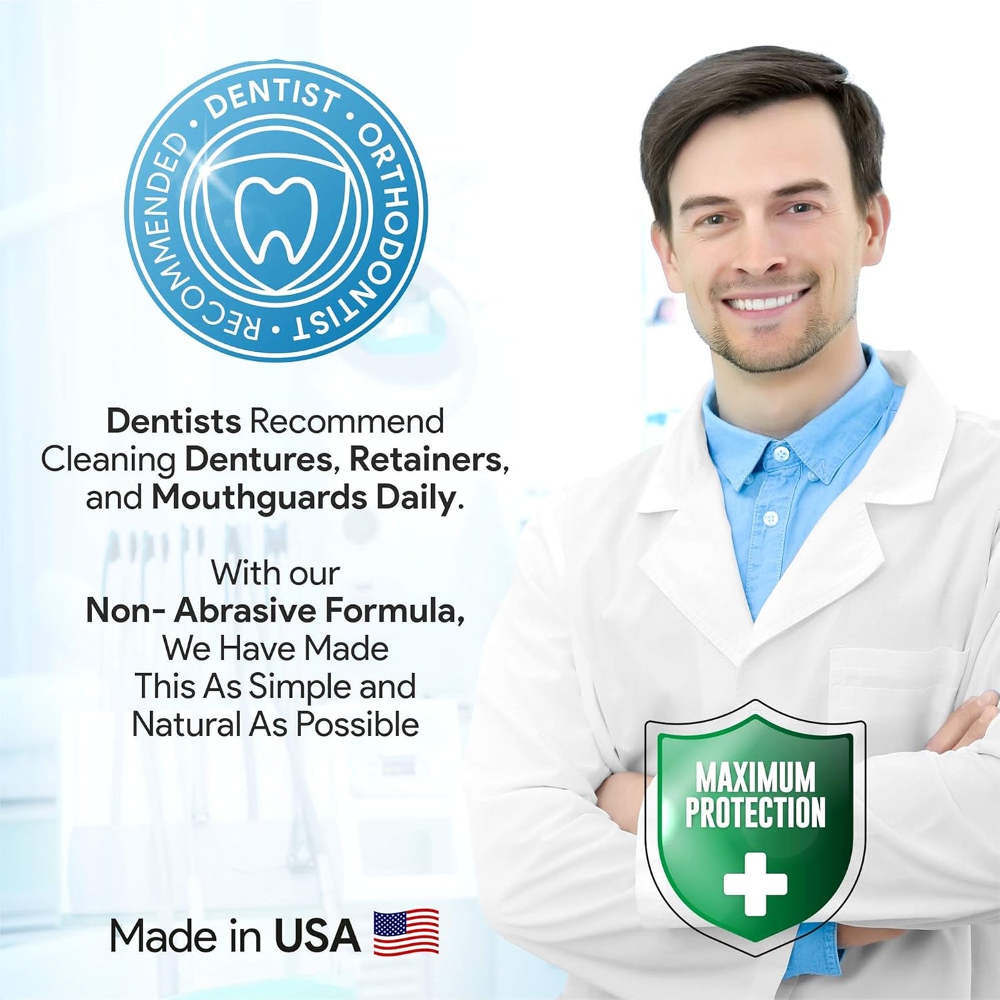 120 units Overnight Retainer & Denture Cleaning Tablets- Extra Strength, Best Cleaner Removes Bad Odor, Plaque, Stains from Retainers, Night Guards, Mouth Guard, & Dental Appliances.