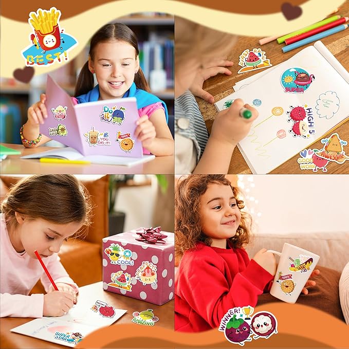 300PCS Large Scratch and Sniff Scented Stickers for Kids, Incentive Smelly Summer Sticker, Motivational for Kids, Bigger Reward Stickers for Student Classroom Must Haves School Supplies