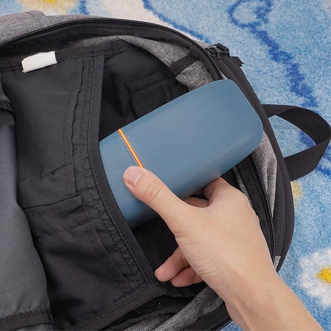 Toothbrush Cup Toothbrush Holder with Cover Travel Boothbrush Holder Portable Toothbrush Case and Carrier for Bathroom School Business Trip(Blue)