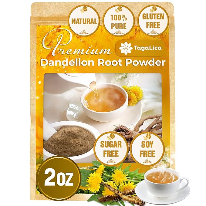 Tagalica, 2 oz Dandelion Root Powder, 100% Natural and Pure from Dandelion Root, No Additives, No Gluten, No Sugar, Vegan