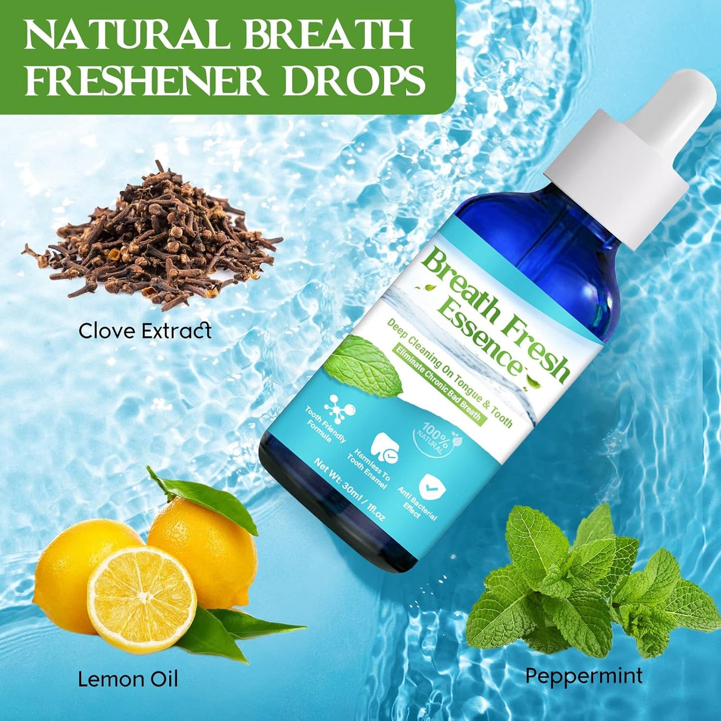 Bad Breath Treatment for Adults,Natural Breath Freshening Drops for Bad Breath, Fast-Acting, Long-Lasting, Boosts Confidence for Socializing, Alcohol-Free01