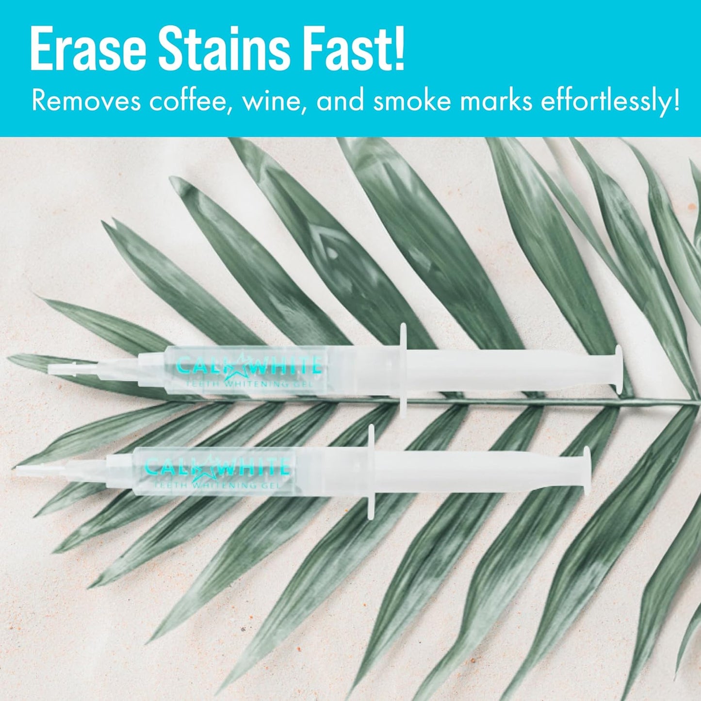 Cali White Teeth Whitening Gel Refills - 35% Carbamide Peroxide Formula - Vegan Organic Tooth Bleach - 3-Piece 5 ml Syringes for Teeth Whitening Kits - Use with UV or LED Light and Trays