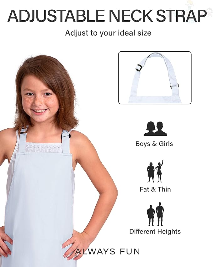 Kids Apron, Medium, 100% Cotton With An Adjustable Strap to fit All Ages