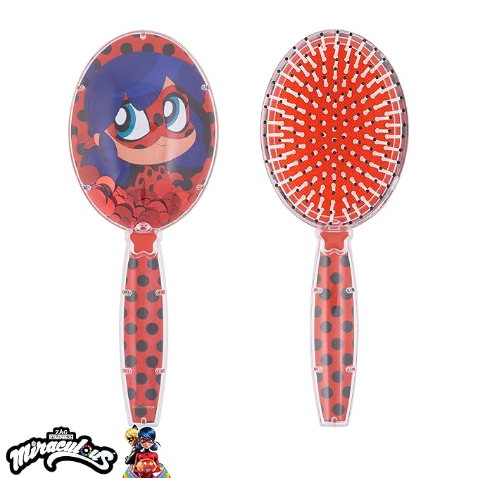 Miraculous Ladybug Confetti Hair Brush - Kids Sparkling Stars Brush Ages 3+