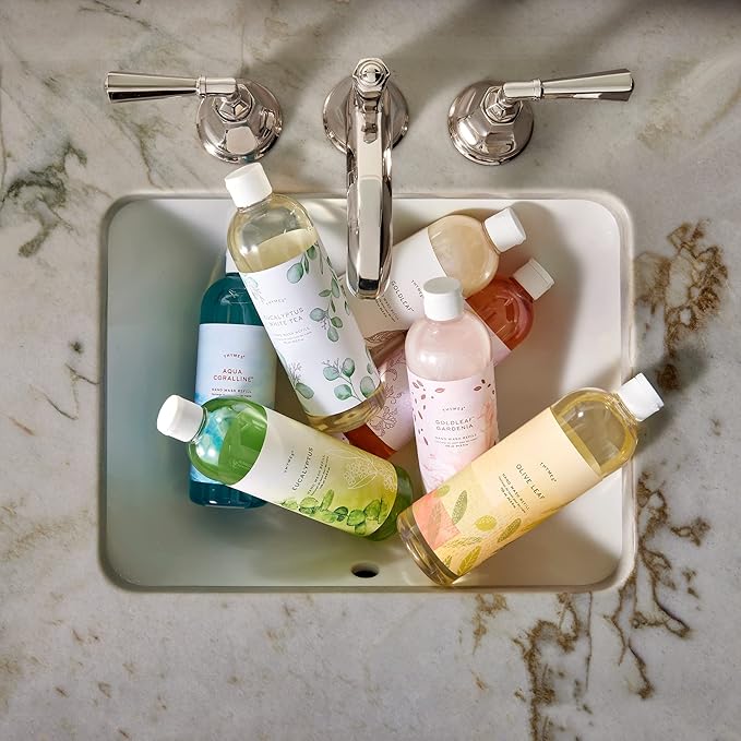 Thymes Hand Wash Refill - Lightly Scented Liquid Hand Soap for Bathroom and Kitchen Refill - Moisturizing Formula with Natural Ingredients (Goldleaf, 24.5 fl oz)