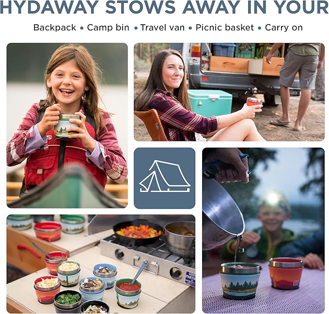 HYDAWAY 1.5-Cup Collapsible Insulated Bowl with Lid - BPA-Free, Leak-Resistant, and Ultra-Compact for Travel, Camping & Everyday Meals