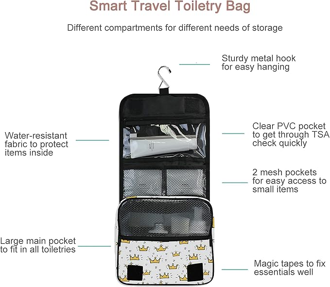 senya Hanging Travel Toiletry Bag Kit Makeup Case Cosmetics Organizer for Men Women