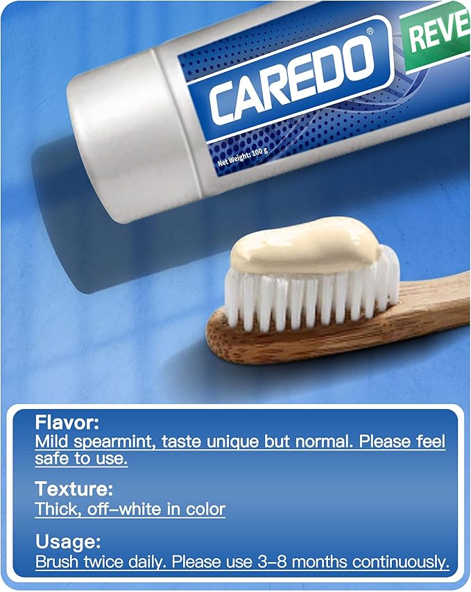 Cavity Repair Toothpaste Cure Tooth Cavities Dental Caries Remineralizing with Hydroxyapatite Toothpaste Treatment Tooth Decay for Adults, Home School or Travel (New Flavor 100g*1), Grey White