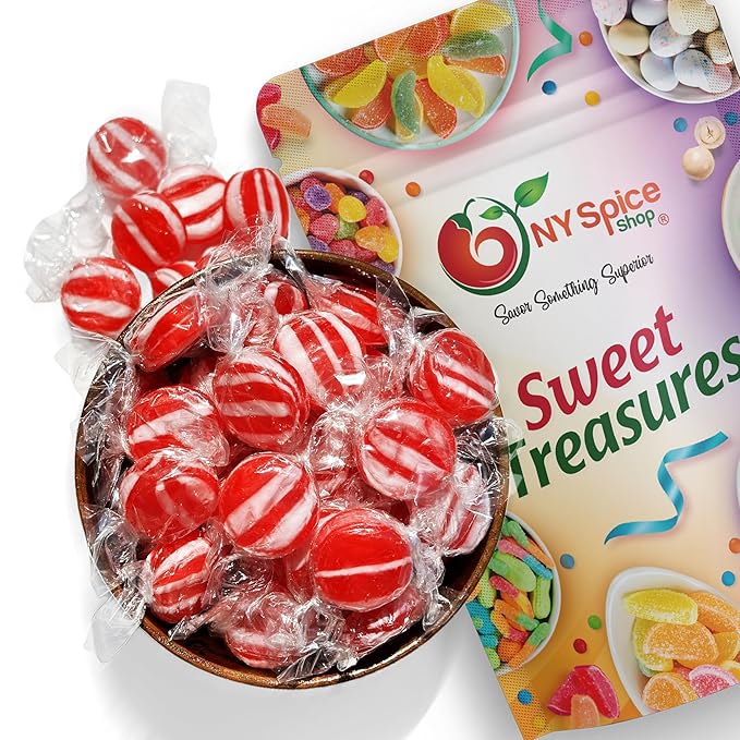 NY Spice Shop Cinnamon Candy - 1 Pound Cinnamon Discs Hard Candy - Cinnamon Bulk Hard Candy - Red Hot Cinnamon Candy Disks for Party Decorations