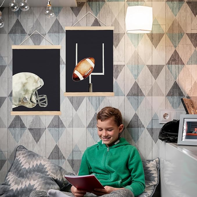 FDHSPAAM American Football Wall Art Decor for Boys Bedroom, Gifts for Football Players Lovers Wall Art Posters for Sports Room Man Cave Home, 12x16 Inch Set of 2