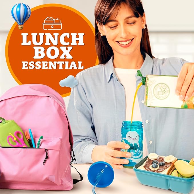 Kids Water Bottle, Toddler Cups, Tumbler with Lid and Straw, Travel Sippy Cup for Water or Milk, Kids Cups with Lids for Toddlers 3 and Up, BPA Free Plastic, 12 oz (Trend Zoo Hedgehog)