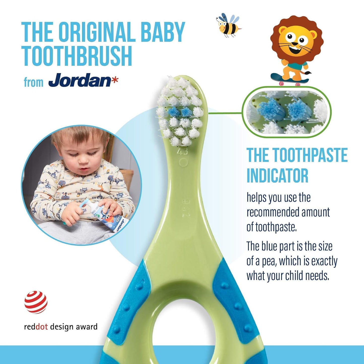Jordan* | Step 1 + Step 2 Toothbrush Pack | Pack of Toothbrushes for Babies 0-2 Years and Children 3-5 Years Old | 4 + 4 Units