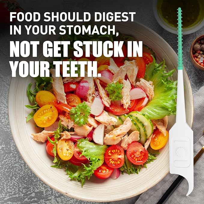 RAZOKO Soft Interdental Brushes Original, Dental Picks for Cleaning Teeth, Disposable Interdental Brushes, with Convenient Carry Case (Green, 300 Count)