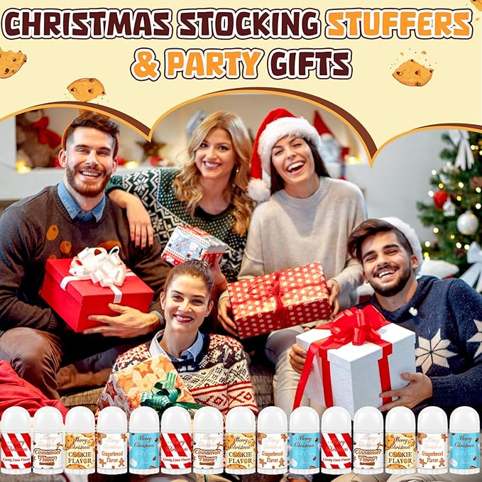 50 Pcs Christmas Lip Balm Bulk Mini Candy Cane Peppermint Flavor Lip Balms Bulk Christmas Stocking Stuffers Xmas Party Gifts Small Thank You Employee Appreciation Gifts for Women Men (Mixed Flavor)