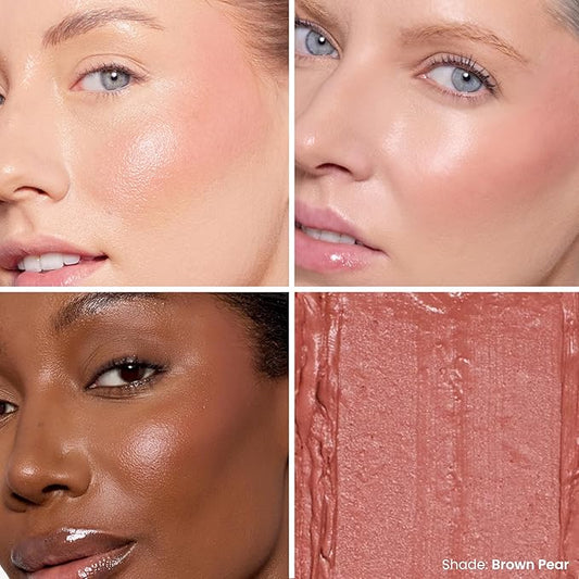 OFIR Cheek Tones Vitamin C Blush Stick | Buildable, Hydrating, Lightweight, Vegan Cream Blush Stick | Non-Transfer, Radiant Finish, Skin-Loving Formula | Brown Pear - Brick Brown | 0.21 oz