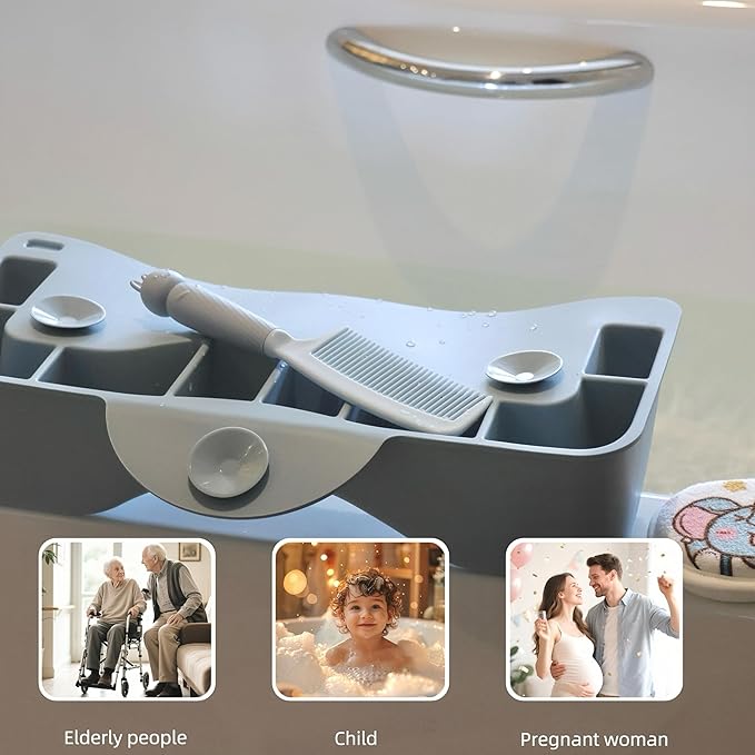 Portable Hair Washing Station for Kids, Toddlers, Tear-Free Shampoo Bowl with Neck Support, Silicone Hair Wash Basin for Sink or Bathtub,Blue