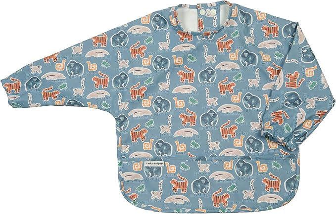 Loulou Lollipop Long Sleeve Mess Free Waterproof Bibs, for baby boys and girls 6-36 Months, Machine Washable, Travel Friendly