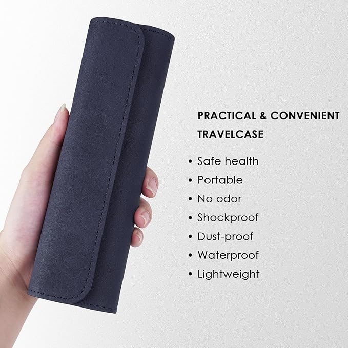 Travel Electric Toothbrush Case, Portable Containers Toothbrush Holder Storage Box, PU Toothbrush Travel Case Compatible with Oral-b Pro 1500 8000, Philips 4100, 5100 6100, 9900 (Dark Blue 2Pack)