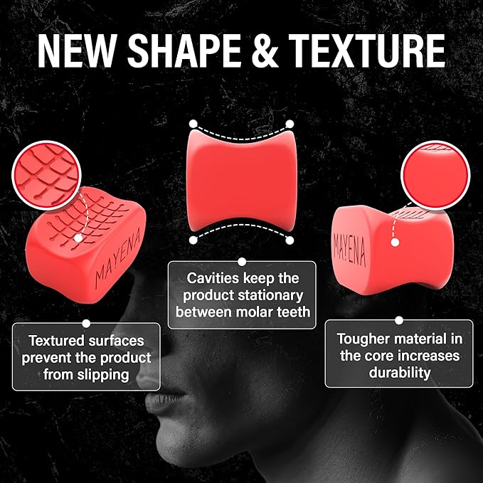 Jaw Exerciser for Men & Women | 4 Resistance Levels Silicone Jawline Shaper Set | Core Strength Upgraded Model | Powerful Jaw Trainer for Multiple Strength Levels | Slims & Tones the Face