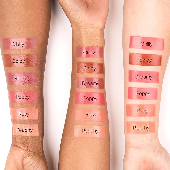 Saie Dew Liquid Blush for Cheeks - Hydrating Cream Blush Stick with a Blendable + Buildable Formula - Skincare Infused Dewy Cheek Tint for a Natural Flush - Glowy Makeup Essential - Poppy (.40 oz)