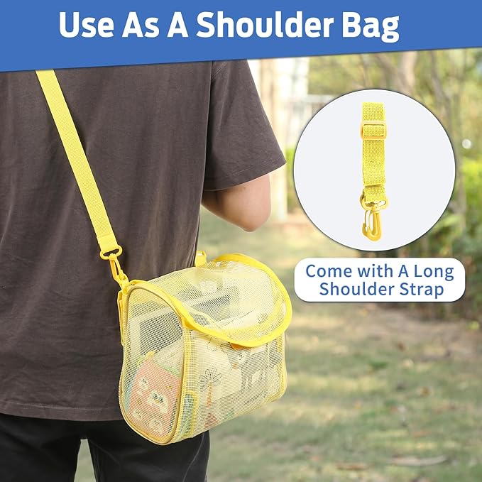 Bath Toy Storage, Goowin Bath Toy Holder, 3 Compartment Large Openings Bath Toy Organizer, Large Capacity Bath Tub Toy Holder, Kids Bathtub Toy Storage for Accessing & Sorting Toys (Yellow, Upgrade)