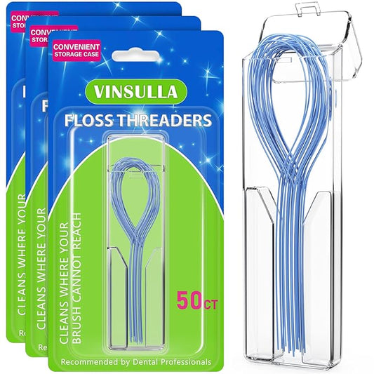 Floss Threaders for Braces, Bridges, and Implants (50 Count (Pack of 3))