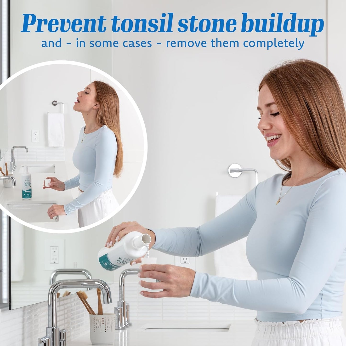 Everest Mouth Wash & Tonsil Stone Remover – Natural Mouthwash or Oral Rinse Liquid to Help Soothe Tonsils, Fight Bad Breath, & Relieve Dry Mouth – Paraben & Alcohol Free Treatment, Spearmint