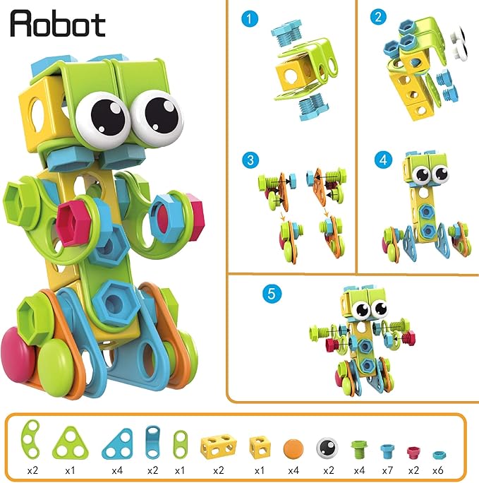 Contixo ST3 Kids Toys - 223 PCs 3D Building Blocks STEM Construction Playboards Creativity, Imagination, Recreational, Educational for Children Toddler, 3+ Year Old Boys and Girls