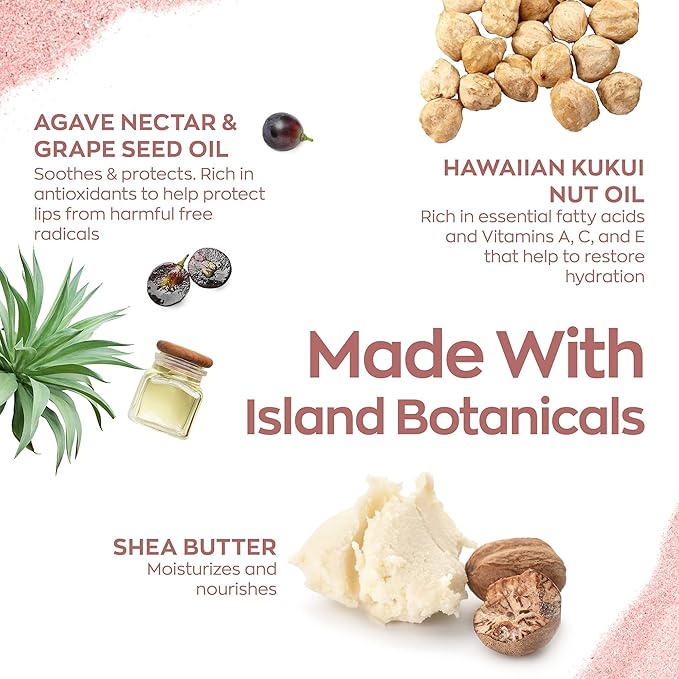 Hanalei Lip Treatment for Dry, Chapped Lips – Intensive Overnight Moisturizer with Kukui Oil, Shea Butter & Grapeseed Oil – Hydrating Balm for Healing Cracks – Natural Nude Tint, 15g – Cruelty-Free