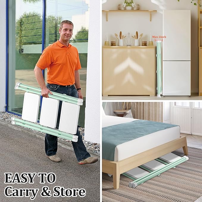 3 Step Ladder, Folding Step Stool with Anti-Slip Wide Pedal, Anti-Slip Feet, Sturdiest Steel Construction, Steel Ladder for Home and Office, Green White