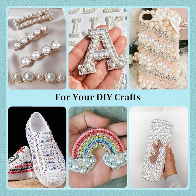 3 Boxes Flat Back Pearls Kit 12 Flatback Peach Half Round Pearls 3-10mm with Pickup Pencil and Tweezer for Home DIY and Professional Nail Art, Face Makeup and Craft