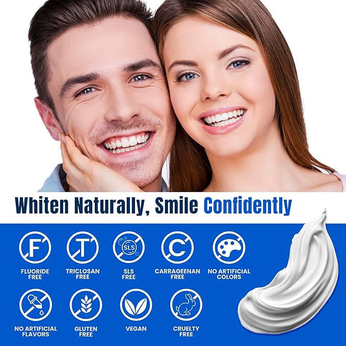 Nutri 11 Natural Whitening Toothpaste | Fluoride-Free & SLS-Free | Enamel Remineralization with Hydroxyapatite & Baking Soda | Sensitive Teeth Safe | Fresh Mint Flavor | 100g