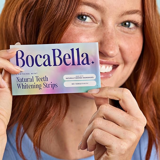 Natural Teeth Whitening Strips – Peroxide-Free, Enamel-Safe & Sensitivity-Free | 7 Treatments | Papaya & Pineapple Enzymes + Coconut Oil | Gentle Daily Stain Removal for a Brighter, Whiter Smile