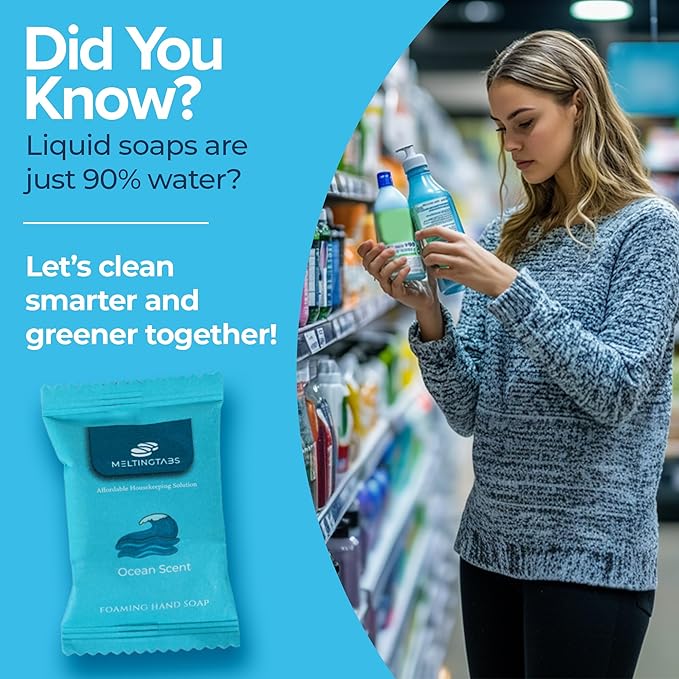 Foaming Hand Soap Refill Tablets - Ocean Scent - Hand Wash Concentrate, Portable and Moisturizing, 10 Pack Travel Refill Tablets