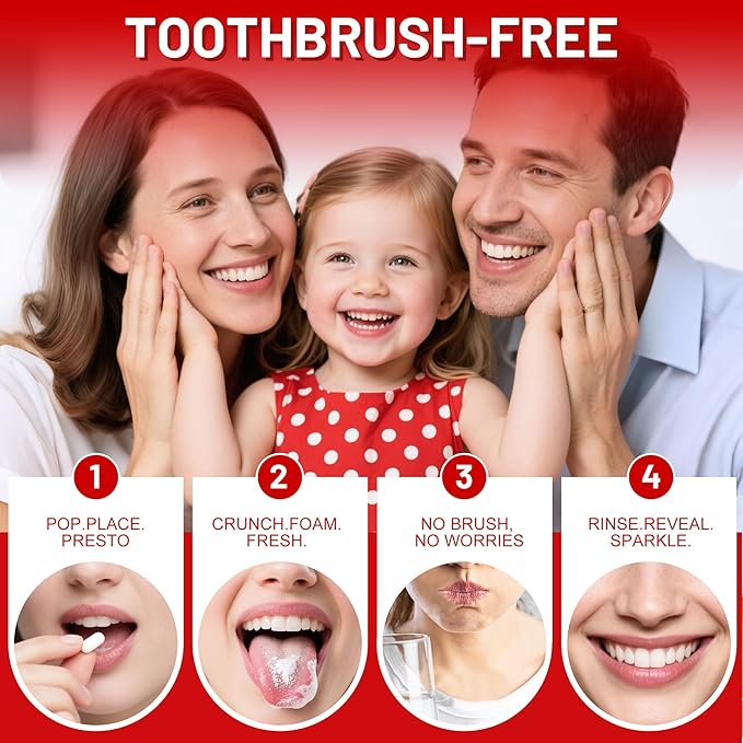 SP-6 Probiotics & Hydroxyapatite Toothpaste Tablets - Remineralizing Enamel Repair, Fluoride-Free Whitening, Mint Fresh Travel Tabs (62 Count)