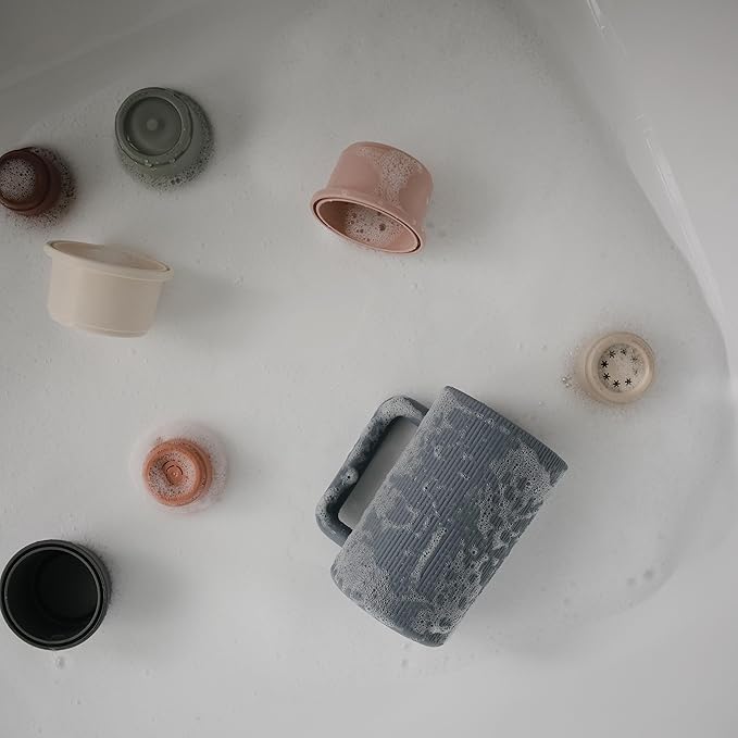 mushie Baby Bath Rinse Cup | 100% Food Grade Silicone | Shampoo & Body Washing Rinser Cup For Kids (Sage)