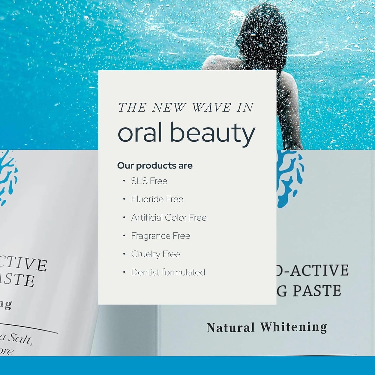 OLAS Marine Bio-Active Toothpaste - Whitening, Fluoride Free Toothpaste - Promote a Healthy Oral Microbiome & Natural Fresh Breath - SLS Free & Dentist Formulated Xylitol Toothpaste (3.5oz)