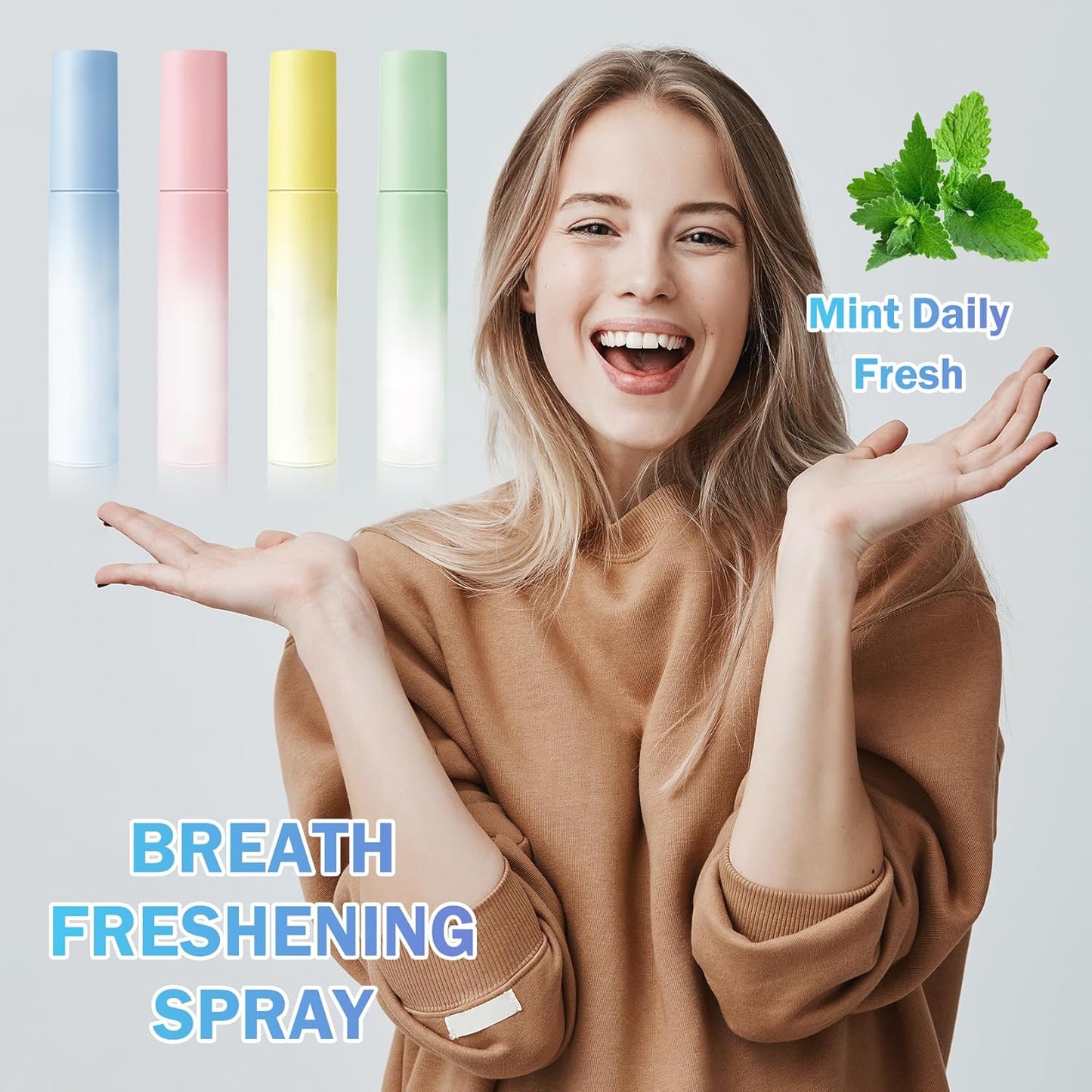 8PCS Fresh Breath Mouth Spray,Floral Fruity Flavor Breath Spray for Bad Breath,Travel Size Mouth Spray,Alcohol Free Breath Spray for Adults Oral Care, 0.59 fl oz