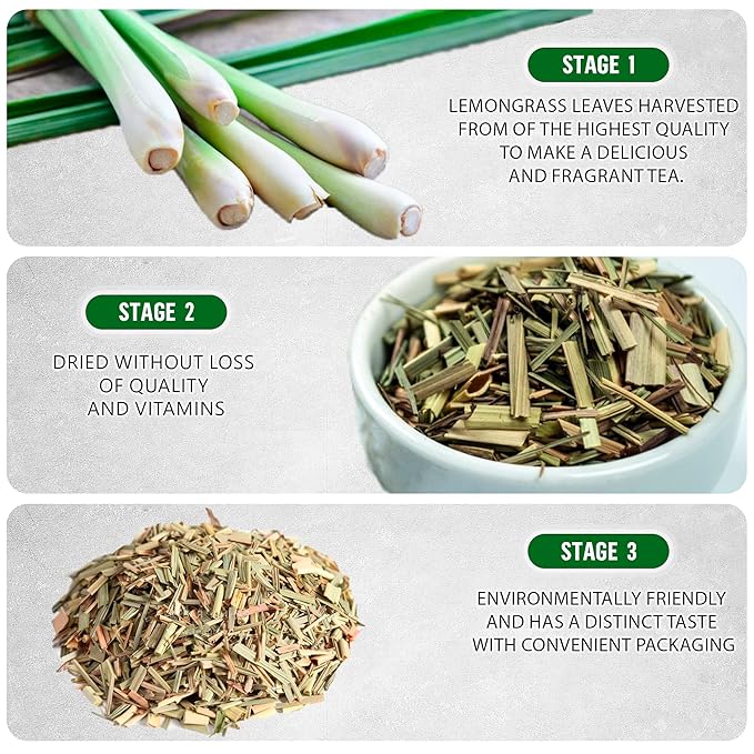 TeaDreamTea Lemongrass Herbal Tea, 6 oz Loose Leaf - Caffeine Free, Decaffeinated, Bulk Lemongrass Tea for Metabolism - Easy to Brew, Natural Flavor, Endless Health Benefits