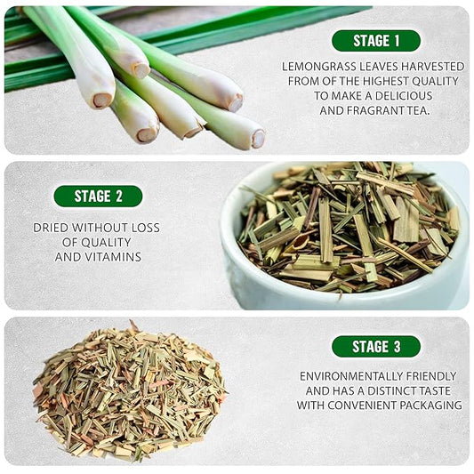 Lemongrass Tea Loose Leaf Bulk – 8 oz Loose Leaf Herbal Tea – Tea With Lemongrass – Lemongrass Teas – Caffeine Free - Loose Leaf Tea Lemongrass - Lemongrass Tea Loose – Lemongrass For Tea