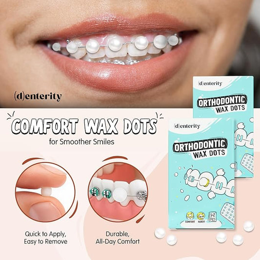 Braces Essentials Bundle Cleaning Kit for Teeth, Portable Orthodontic Toothbrush Kit Oral Care Dental Travel Kit - Sonic Toothbrush Floss Picks Wax Dots- 3pc Bundle-for Kids & Teens & Young Adults