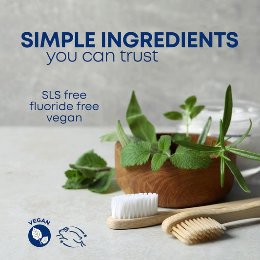 Kiss My Face Triple Action Toothpaste Gel, Herbal Mint Flavor, Removes Plaque, Whitens Teeth, Prevents Tartar, with Tea Tree Oil and Aloe, Fluoride Free, Vegan, 4.5 oz, 3 Pack