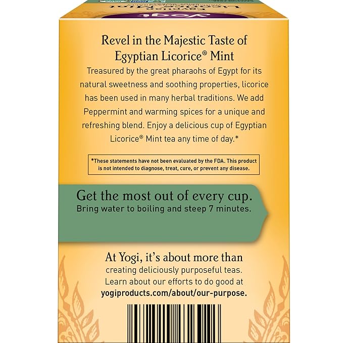 Yogi Tea - Egyptian Licorice Mint Tea (6 Pack) - Warming and Naturally Spicy Sweet - Caffeine Free - 96 Organic Herbal Tea Bags