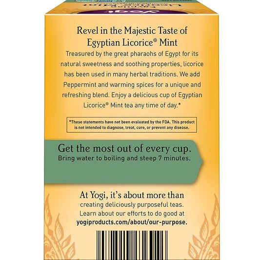 Yogi Tea - Egyptian Licorice Mint Tea (6 Pack) - Warming and Naturally Spicy Sweet - Caffeine Free - 96 Organic Herbal Tea Bags