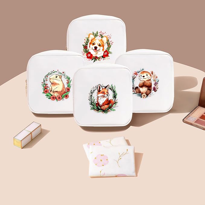 Fox Mini Makeup Bag, Fox Gift For Women Girls, Cute Portable Zipper Pouch Cosmetic Bag For Teen Girls Kids, Small Storage Bag For Sanitary Pad, Period napkin bag!