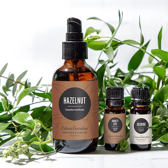 Edens Garden Hazelnut Carrier Oil- 100% Pure Premium Cold Pressed & Hexane Free, Natural Moisturizer For Face, Skin, Body, Hair Growth, Lips & Nails- Great For Diluting Essential Oils 118 ml (4 fl oz)