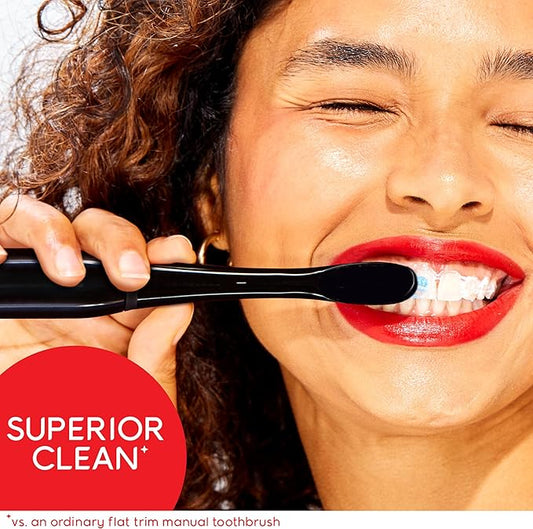 Colgate Optic White Pro-Series Whitening Battery Operated Toothbrush with Timer, Soft, Black